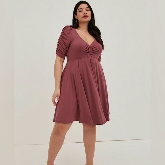 Torrid NWT Mini Studio Knit Cinch Front Skater Dress Size 3X, 22-24 - Picture 1 of 9